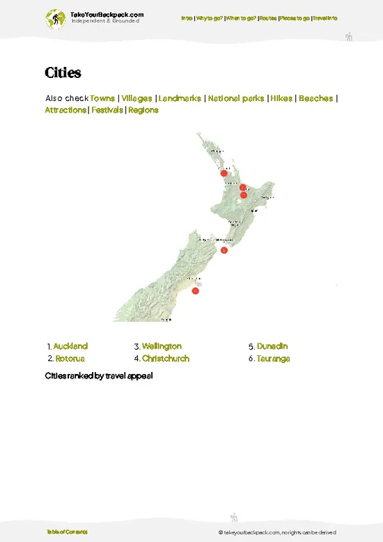 example page 6 from our offline Travel Guide for New Zealand